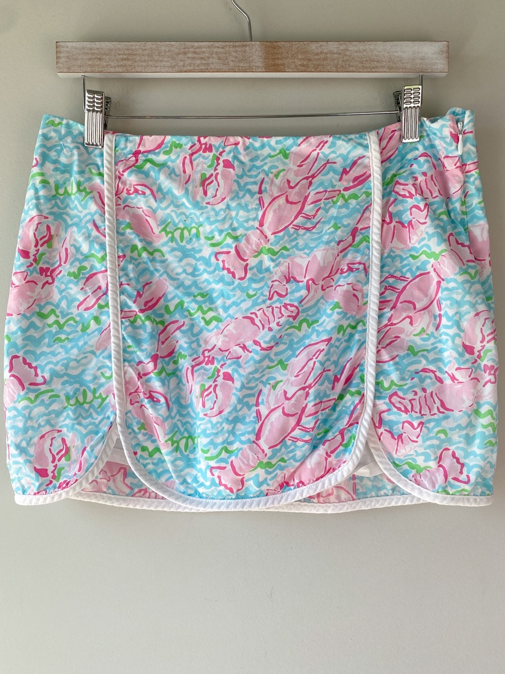 Lilly Pulitzer Womens Cala Skort 4 Lobstah Roll Mini Blue Pink Coastal Preppy
